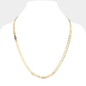 Gold Mariner Link 24" 4mm Necklace Chain Simple Casual Jewelry Metal